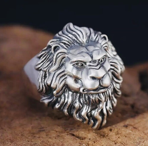 925 Silver Ring  Lion Ring  Animal Ring  Chunky Ring  Thumb Ring  Vintage  Boho