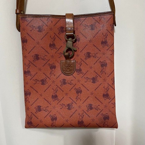 IL BISONTE Shoulder Bag Crossbody Bag Leather Brown patterned all over U