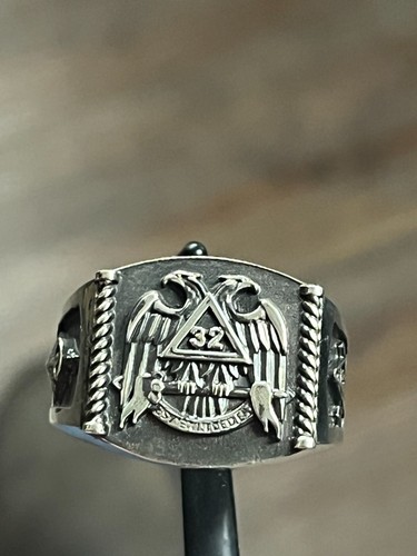 Scottish Rite 33 or 32 degree Masonic Ring Sterling Silver 925