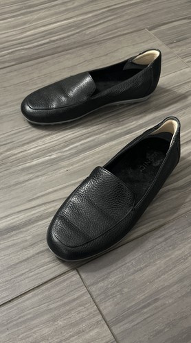 Vionic Black Elora Leather Slip on Driving Loafer Fashion Shoes Women's Size 9