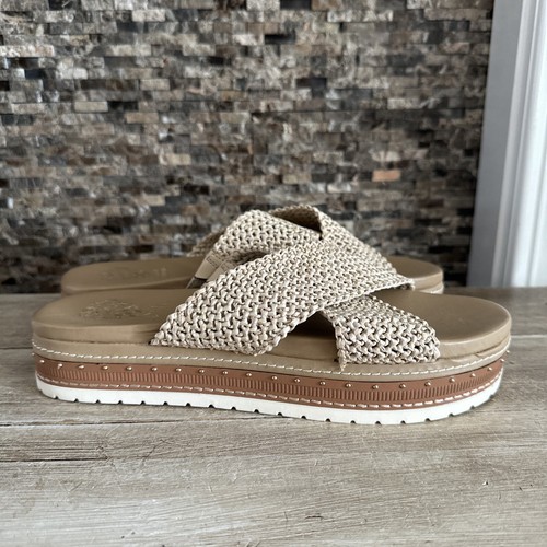 Vince Camuto Women’s Ravensal Natural Woven Flatform Sandals Size 10 Never Worn