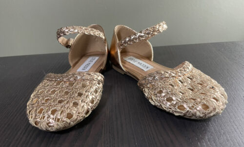 Sandali alla caviglia Jrosee Steve Madden oro rosa da bambina taglia 11 RN# 128692