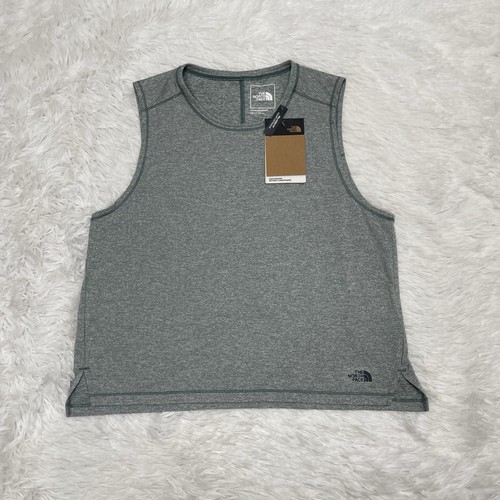 The North Face Womens Loose Fit Tank Top Size L Large Gray Green Shirt New
