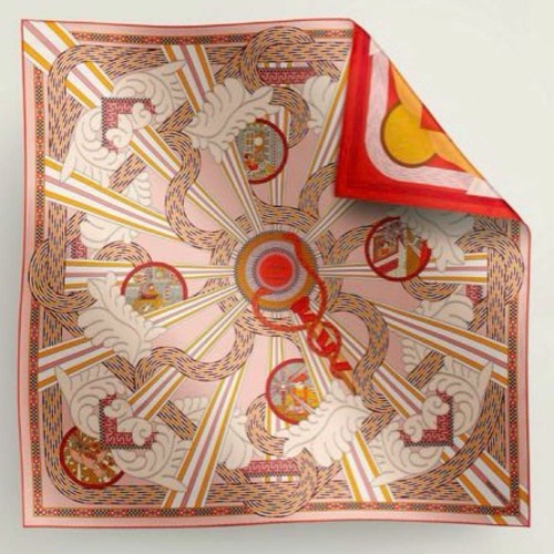HERMÈS Hermes Carre 90 Double Face Silk Scarf Torch Light MULTINEW