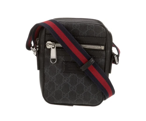 SUPREME ITALIA Gucci Messenger GG Supreme Blue Red Web Small Black