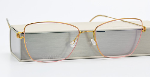 Lindberg Glasses Frame Femke 51 GC103 Air Titanium Rim P60 Soft Orange Polished