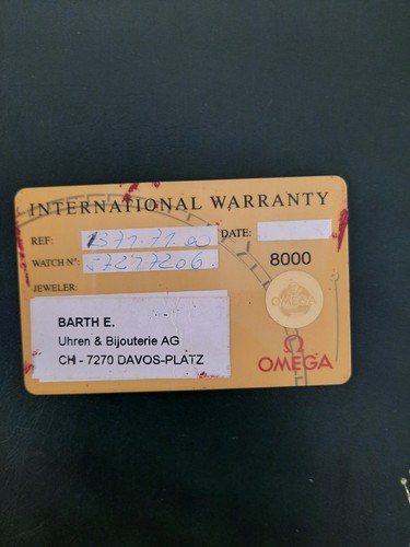 Ω Originale Omega garanzia anni '80 lotti di carta carte certificate in buone condizioni