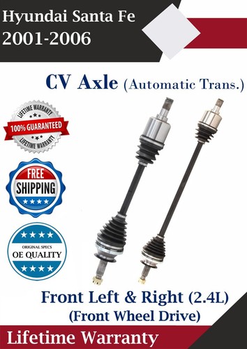 New OE Front CV Axles For 2001 2006 Hyundai Santa Fe 2.4L 2WD Automatic Trans.