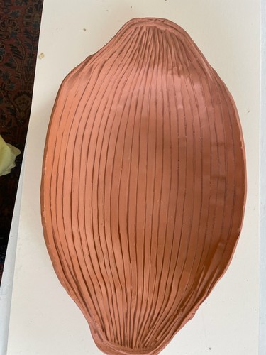 ROCKPORT MCM David Gil long TERRA COTTA "EYE" BASKET BOWL   Excellent Condition