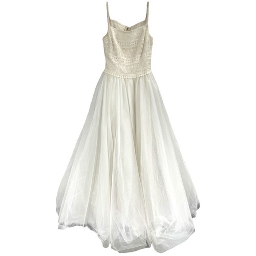 Abito da sposa vintage Tadashi Shoji in tulle all'uncinetto sovrapposto 0 2