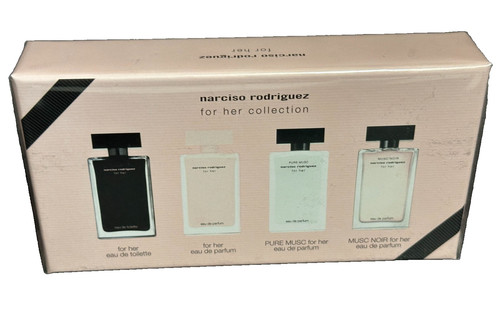 Narciso Rodriguez For HER PURE MUSC NOIR mini perfume set 4x 7.5ml 0.25 Edp Edt