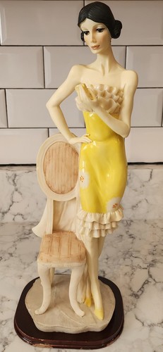 GIORGIO ARMANI Replica Of Giuse Armani 15" Victorian Woman In Yellow Flowered Dress & Chair