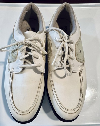LI NING FootJoy GreenJoys 48704 White w  Gray Trim Golf Oxford Women's Shoes Size 6.5 M