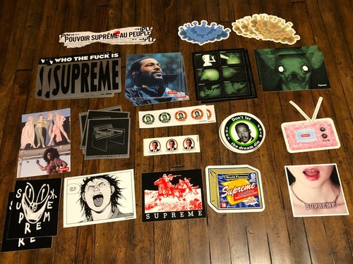 Lotto Adesivi Supreme New York Sedia Collana TV Marvin Gaye Cloud Cheese Riders