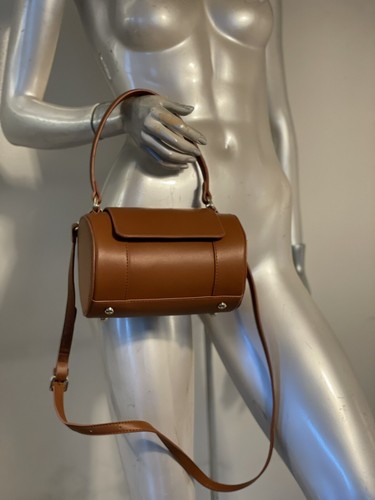 zara brown tube handbag