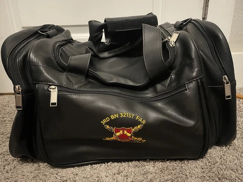 BY FAR 3rd BN 321st Far Army Leather Duffle Bag HTF Stay Thunderbolt