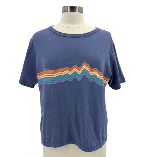 Patagonia Womens Medium Top Ridge Rise Stripe Organic Easy Cut Tee