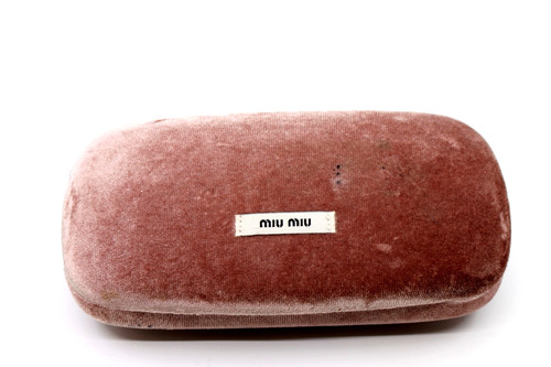 Custodia rigida per occhiali da sole in velluto rosa MIU MIU