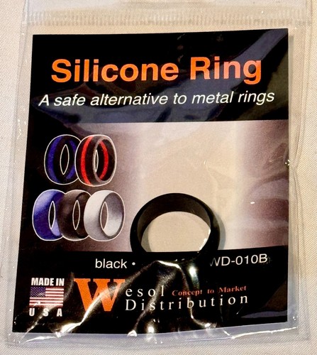 Wesol Silicone Black Ring Size 10  A Safe Alternative to Metal Wdding Bands