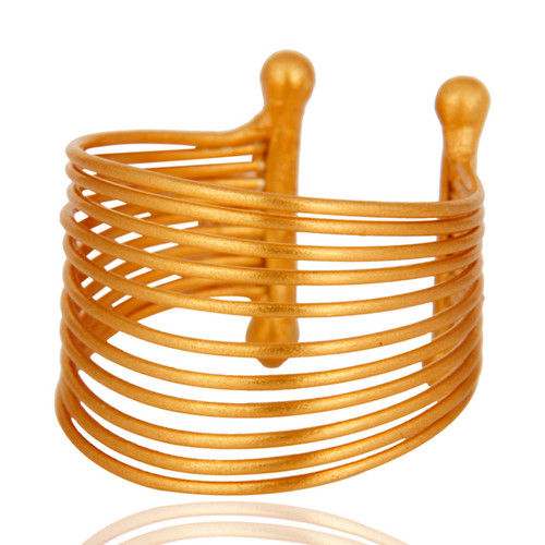 18k Gold Plated Multistrand Wire Wrapped Cuff Ring Jewelry For Best Friend Gift