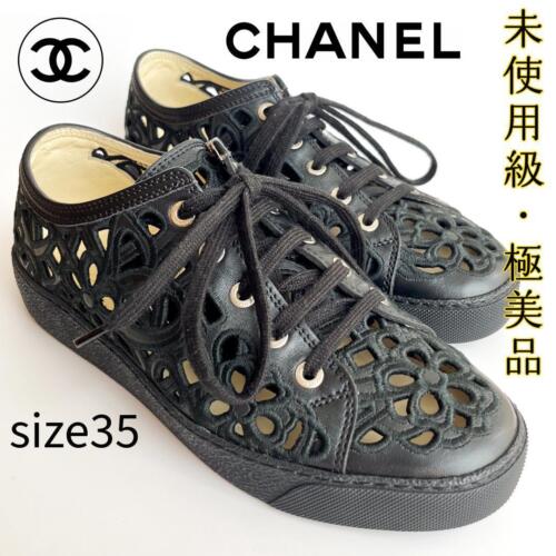 Chanel Sneakers Shoes Coco Mark Floral Black Size 35 US About5 For Women