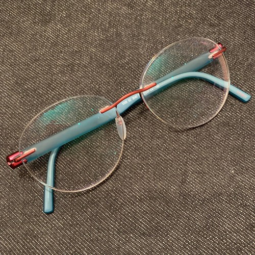 SILHOUETTE 5506 BZ 3040 Titan Red Burgundy Blue Rimless Frame Eyeglasses 52