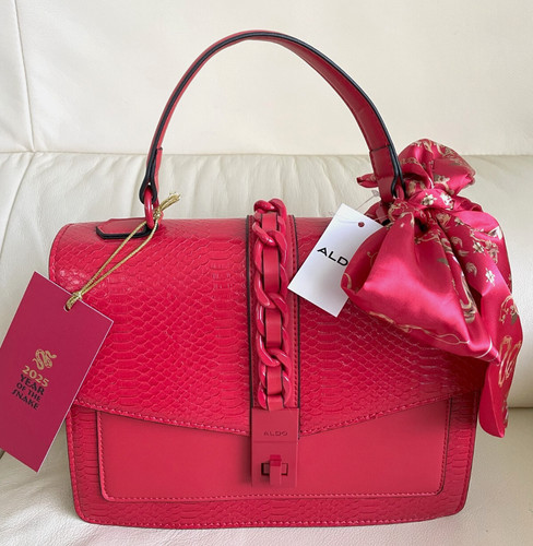 Borsa a tracolla ALDO Anno del Serpente con fiocco rosso limitato nuova con etichetta