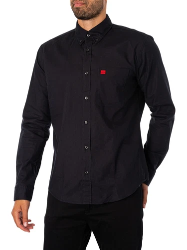 HUGO BOSS HUGO Men's Evito Slim Shirt  Black