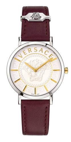 Versace Orologio Svizzero V Essential Rosso Argento  Vetro Zaffiro VEK400221
