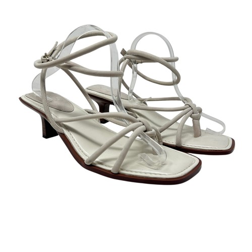 Sandali Sam Edelman Dia in pelle con cinturino punta quadrata tacco a gattino bianco taglia 12