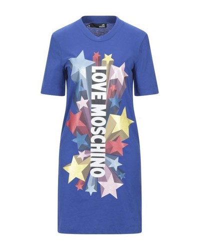 ABITO IN JERSEY LOVE MOSCHINO SHOOTING STAR LOGO BLU TAGLIA USA 10 IT 46