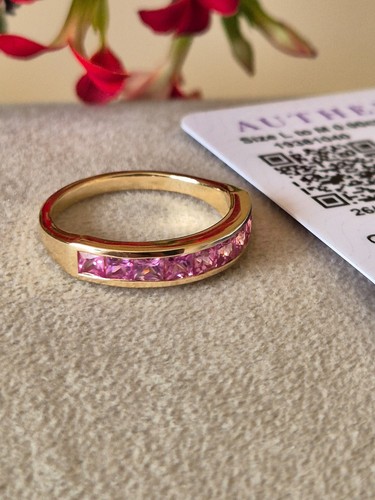 Gemporia 9ct Gold & Montepuez Jedi Pink Sapphire ring size L with C.O.A