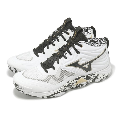 Mizuno Wave Momentum Elite Mid White Black Men Volleyball Shoes V1GA2517 41