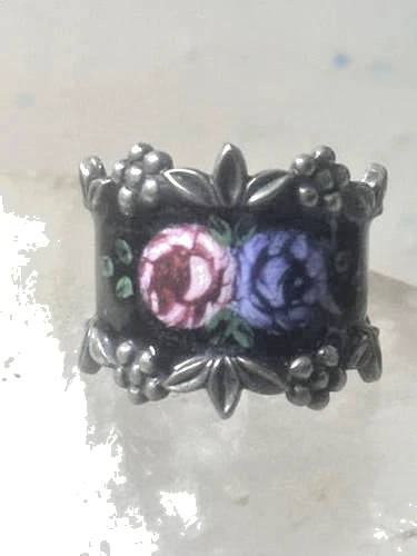 Guilloche ring size 4.75 floral ESPO sterling silver band women girls