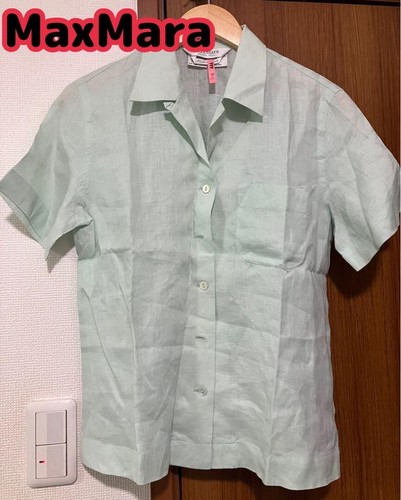 MAX MARA 【MaxMara】MaxMara Linen Shirt  Short Sleeve  Mint Green  L