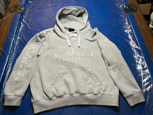 PALACE Ice Castle Fish Hou Hoodie Size XXL Grey Ice Fishing Sweatshirt Pullover