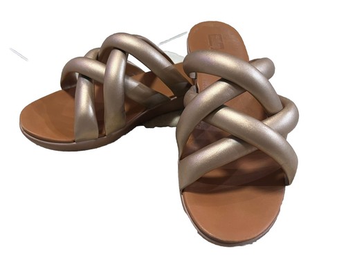 Fitflop Helga Cross Over Slide Sandals Women 9 US Rose G