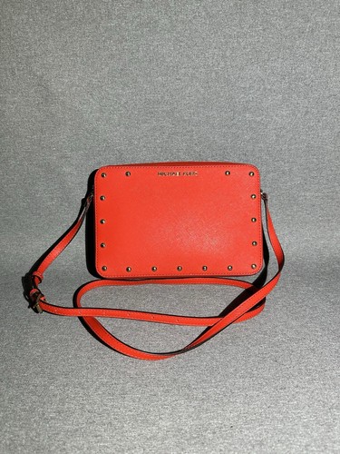 Borsa a tracolla Michael Kors Sandrine Stud MK EW rosso scarlatto Saffiano 38S8CD1C3L