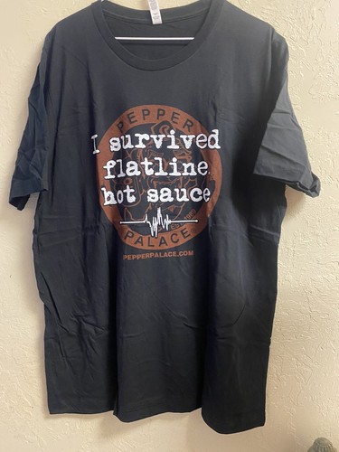 Pepper Palace I Survived Flatline Hot Sauce T  Shirt Size L NEW