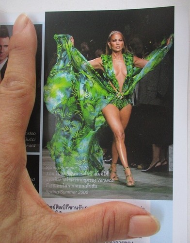 J.Lo diva jennifer lopez foto anni 2000 versace abito giungla mini immagine 3x4 pollici