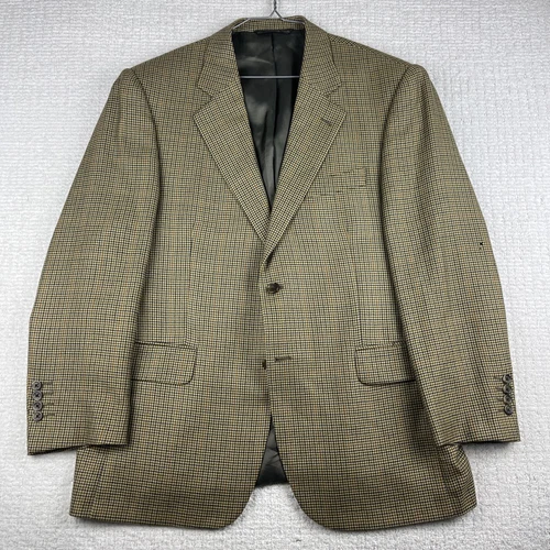 Loro Piana 100% Cashmere Italy Check Sport Coat 44S Made in Canada READ*