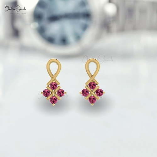 CHANEL JEWELRY October Birthstone Jewelry 1 2CTW Pink Tourmaline Gemstone Twisted Stud Earrings