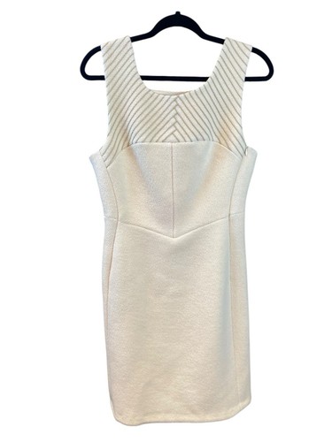 BOTTEGA VENETA Abito Vintage Bottega Venetta Lana Ritagliato Chevron Maglia Pesca Leggera Lunghezza Ginocchio M