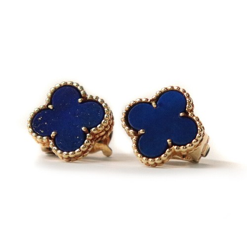 Van Cleef & Arpels vintage alhambra Earring Lapis Lazuli K18YG P0028774