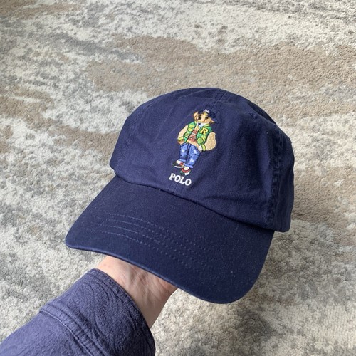 Polo Ralph Lauren Varsity Polo Bear Twill Baseball Cap Navy 6 Panel Embroidered