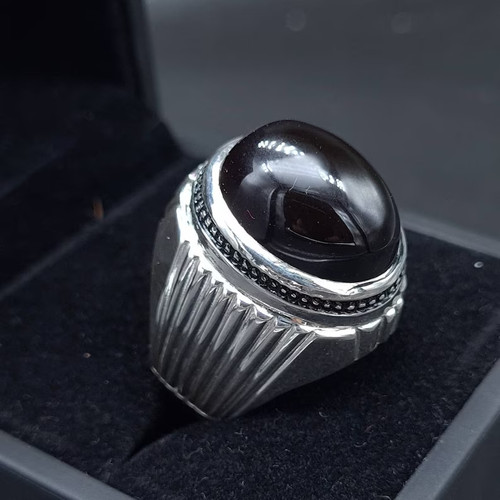 Yemeni Aqeeq Ring Shefat Al Abad Al Habshi Black Aqeeq Yemeni Kabadi Aqeeq Agate