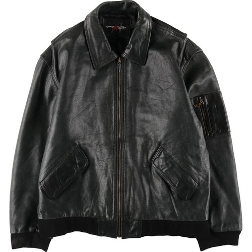 GEORGES HOBEIKA GEORGE AND MARTHA MA 1 type leather flight jacket  men's XL equivalent  eaa5...