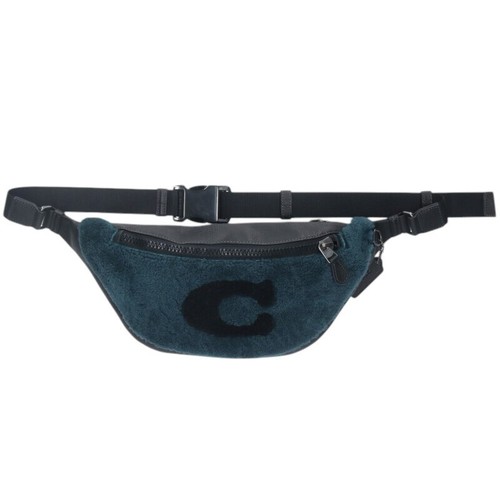Borsa Coach in vita con logo C in pelle tela 16 5 x 6 5 pollici usata