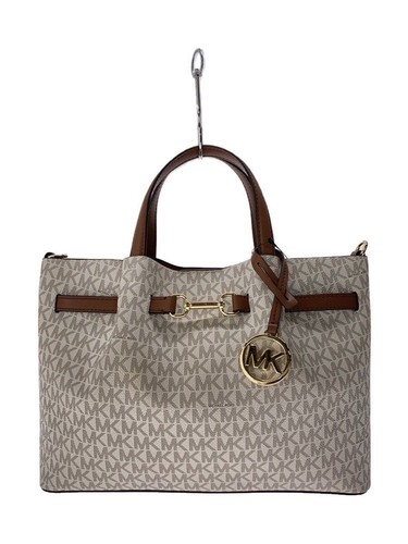 BORSA MICHAEL KORS CARSON BORSA MEDIA LOGO PELLE BEIGE 35S5G2ZS3 usata