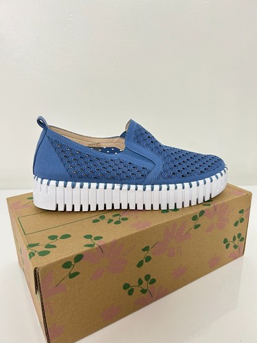 Ilse Jacobsen Tulip Slip on Shoe Platform 141 Light Regatta  BRAND NEW IN BOX!!